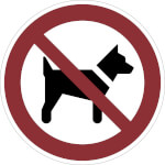 Verbotsschild Mitführen von Hunden (Tieren) verboten