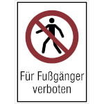 Verbots-Kombischild Für Fußgänger verboten