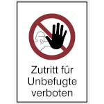 Verbots-Kombischild Zutritt für Unbefugte verboten