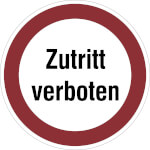 Verbotsschild - Betriebskennzeichnung Zutritt verboten