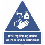 Gebots-Kombischild Bitte regelmäßig Händewaschen und desinfizieren!