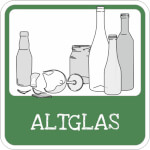 Hinweisschild Altglasentsorgung