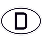 D Schild für Kraftfahrzeuge Internationales Kennzeichen D Zeichen für Deutschland