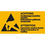 Warn-Kombischild auf Bogen Elektrostatisch gefährdete Bauelemente, Form B