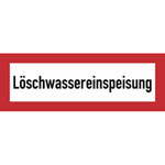 Hinweisschild für die Feuerwehr Löschwassereinspeisung
