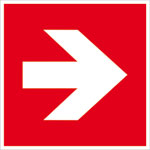 Brandschutz-Zusatzschild - langnachleuchtend Richtungsangabe rechts/links