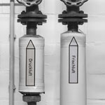 Pfeilschild - Rohrleitungskennzeichnung Gruppe 3 Luft (grau) in verschiedenen Versionen