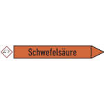 SafetyMarking Rohrleitungspfeil mit GHS-Symbol Schwefelsäure rechtsweisend