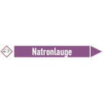 SafetyMarking Rohrleitungspfeil mit GHS-Symbol Natronlauge rechtsweisend