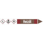SafetyMarking Rohrleitungspfeil mit GHS-Symbol Heizöl rechtsweisend