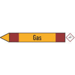 SafetyMarking Rohrleitungspfeil mit GHS-Symbol Gas linksweisend