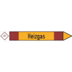 SafetyMarking Rohrleitungspfeil mit GHS-Symbol Heizgas rechtsweisend