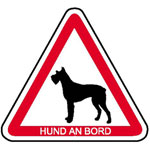 Hinweisschild für Kraftfahrzeuge Hund an Bord