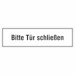 Hinweisschild zur Betriebskennzeichnung Bitte Tür schließen