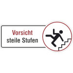 Rondenschild Vorsicht steile Stufen