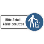 Rondenschild Bitte Abfallkörbe benutzen