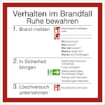 Aushang - Brandschutz Verhalten im Brandfall