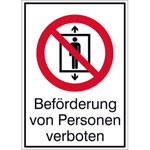 Verbots-Kombischild Beförderung von Personen verboten