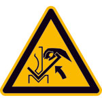 Warnschild Warnung vor Quetschgefahr der Hand