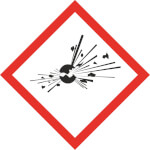 GHS-Gefahrensymbol 01 explodierende Bombe Gefahrstoffetikett Folie selbstklebend