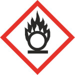 GHS-Gefahrensymbol 03 Flamme über Kreis Gefahrstoffetikett, selbstklebend