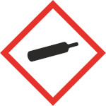 GHS-Gefahrensymbol 04 Gasflasche Gefahrstoffetikett Folie selbstklebend