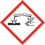 GHS-Gefahrensymbol 05 Ätzwirkung Gefahrstoffetikett, selbstklebend