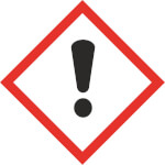 GHS-Gefahrensymbol 07 Ausrufezeichen Gefahrstoffetikett, selbstklebend