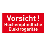 Verpackungsetiketten Text: Vorsicht! Hochempfindliche Elektrogeräte