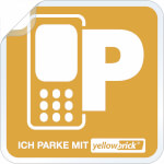 Parkticket yellowbrick Vignette Hinterglasaufkleber ich parke mit yellowbrick