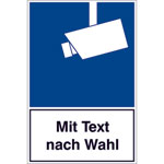 Video Infozeichen - DIN Hinweis Videoüberwachung + Text nach Wahl