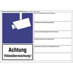 Hinweise zum Datenschutz (DSGVO) bei Videoüberwachung Infozeichen mit individuellem Text nach Wahl