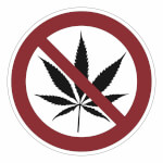 Cannabis Verbotsschild Cannabis/Kiffen verboten