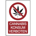 Cannabis Verbotsschild Kiffen/Cannabis Konsum verboten