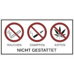 Cannabis Verbotsschild Rauchen, Dampfen, Kiffen nicht gestattet