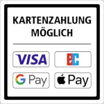 Hinweisschild Kartenzahlung möglich