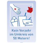 Hinweisschild - Verzehrverbot (rechteckig, blau)