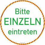 Türmarkierung - Wartebereich (rund, weiss) Bitte EINZELN eintreten
