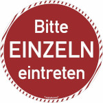 Türmarkierung  - Wartebereich (rund, rot) Bitte EINZELN eintreten