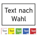Individuell gefertigtes Folienschild mit Text und Grundfarbe nach Wahl