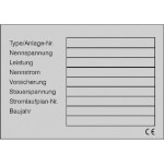 Typenschild auf Bogen zur Selbstbeschriftung