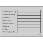 Typenschild auf Bogen zur Selbstbeschriftung