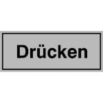 Türschild Drücken Farbe: silber / schwarz