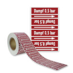 Rohrleitungskennzeichnungsband Dampf 0,5 bar