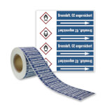 Rohrleitungskennzeichnungsband Brennluft, O2 angereichert