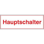 Hinweisschild auf Bogen - Elektrotechnik Hauptschalter