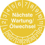 Prüfplakette Nächste Wartung/Ölwechsel