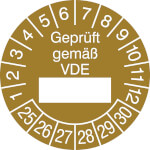 Prüfplakette Geprüft gemäß VDE 