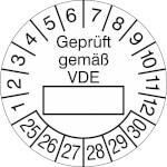 Prüfplakette Geprüft gemäß VDE