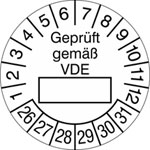 Prüfplakette Geprüft gemäß VDE